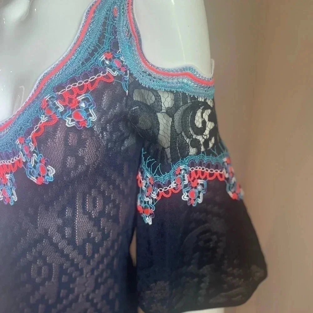 Peter Pilotto Lace Jacquard Knit Cold Shoulder Maxi Dress Size Small.